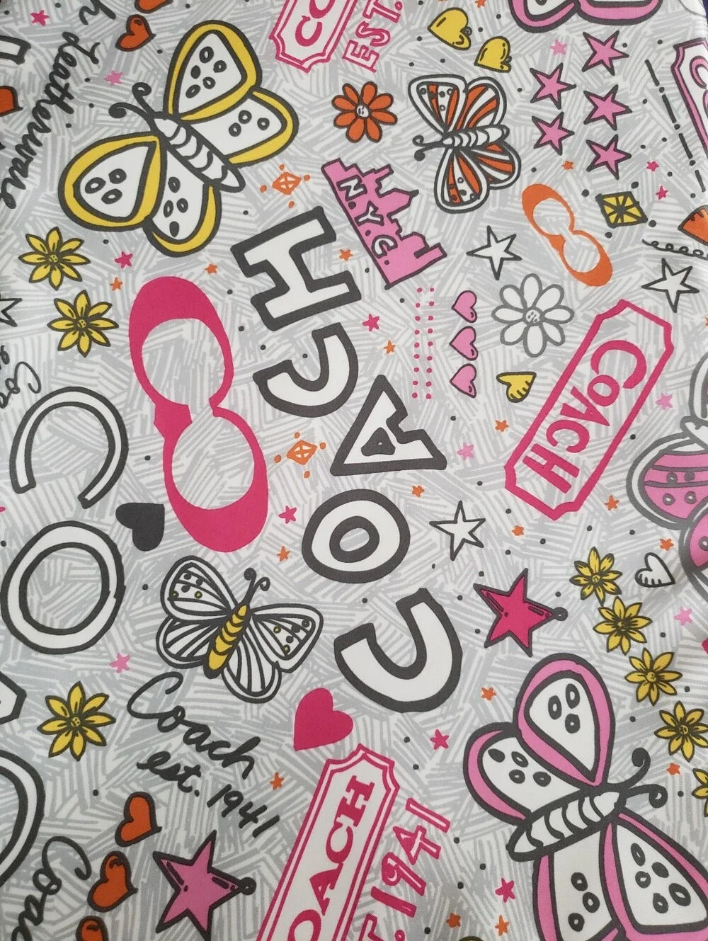 Coach Laptop Case Color: Grey Mulicolor Line: Poppy Graffiti #F70350 NWT COA